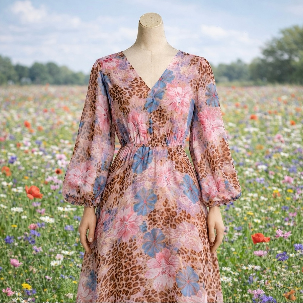 VENUS Floral and Animal Print Dress